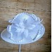 August Hat Company s Hat White w/ White Ruffle Ribbon & Feather  eb-53367632